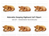 Sleeping Highland Calf Clipart Bundle
