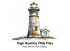 Vintage Lighthouse Illustration Clipart Bundle