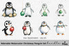 Adorable Christmas Penguin Clipart Bundle