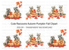 Autumn Raccoons with Pumpkin Clipart Bundle