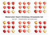 Heart Christmas Ornaments Clipart Bundle