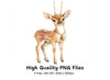 Cute Fawn with Christmas Bells Clipart Bundle