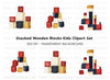 Abstract Building Blocks Clipart Bundle