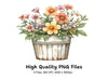 Wildflower Bucket Clipart Bundle