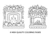 Autumn Fireplace Pumpkin Coloring Books