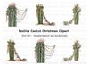 Decorated Christmas Cactus Clipart Bundle