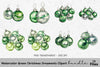 Green Christmas Ornaments Clipart Bundle