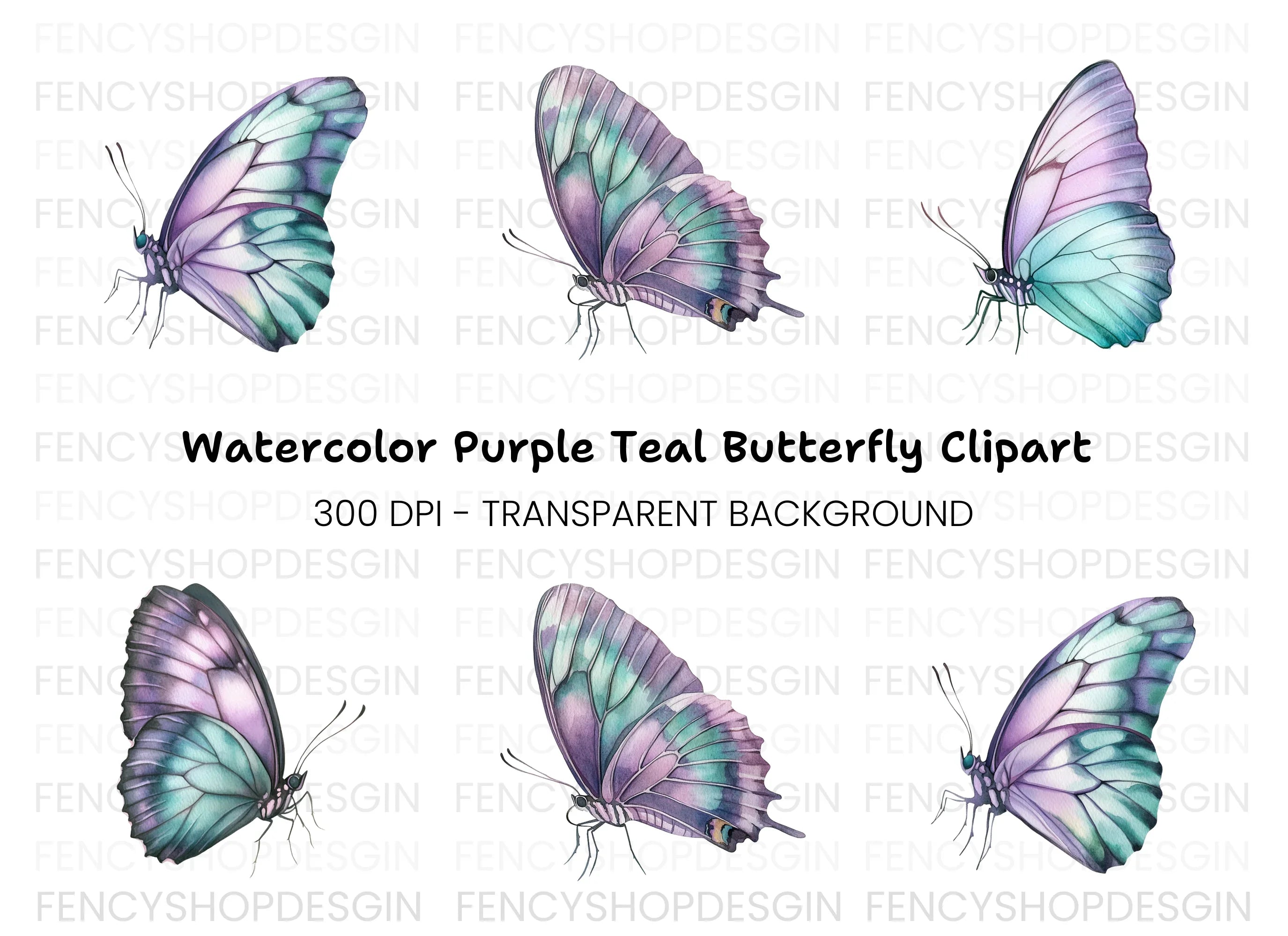 Pastel Butterfly Clipart Bundle
