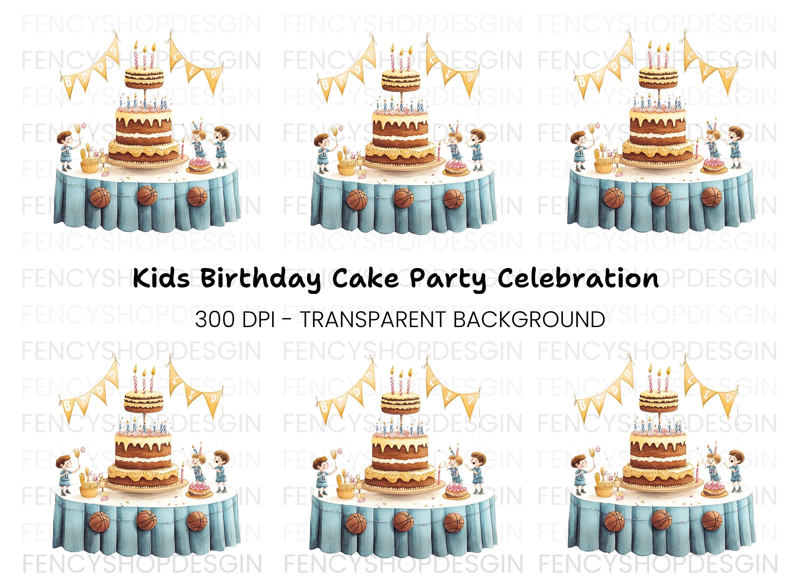 Basketball Birthday Party Clipart Bundle