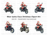 Santa Claus on Motorcycle Clipart Bundle