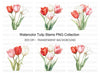 Elegant Pink and Red Tulip Clipart Bundle