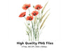 Red Poppy Wheat Field Clipart Bundle
