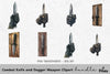 Combat Knife and Dagger Weapon Clipart Bundle