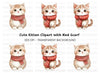 Charming Kittens in Winter Scarves Clipart Bundle