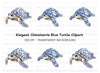 Delftware Sea Turtle Clipart Bundle