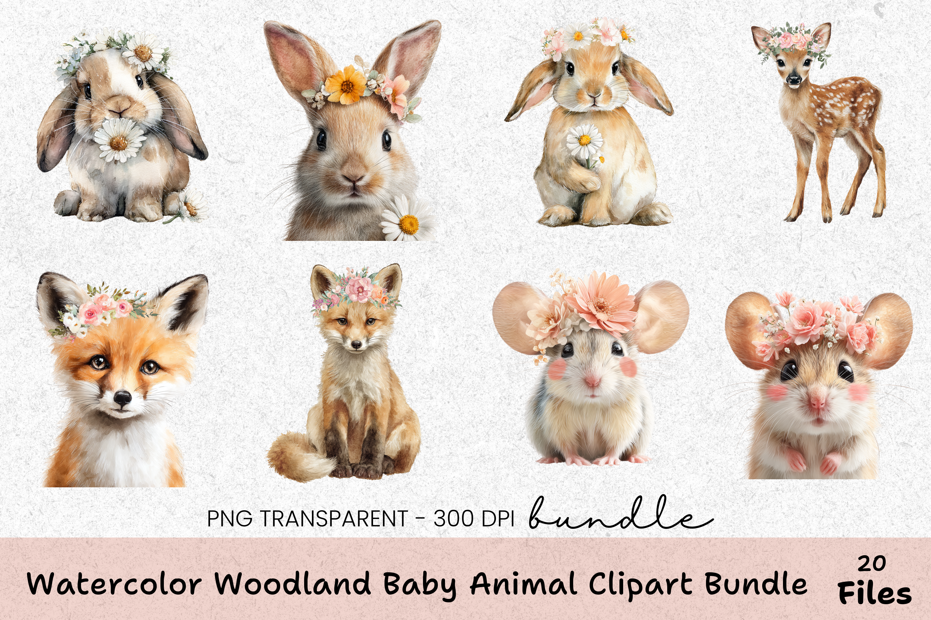 Woodland Baby Animal Clipart Bundle