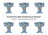 Blue Gold Ornate Column Clipart Bundle