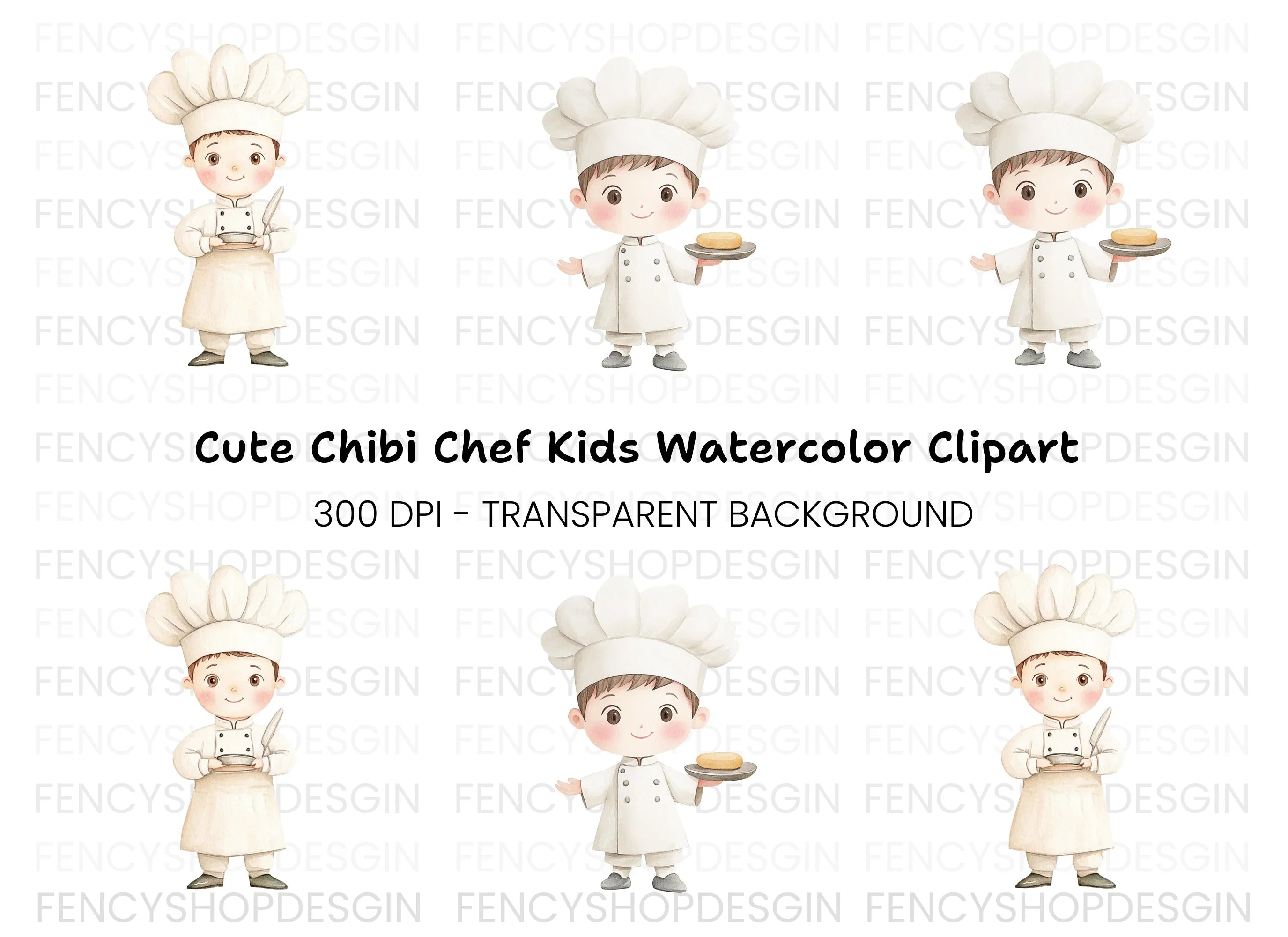 Cute Little Chef Clipart Bundle