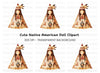 Cute Native American Girl Clipart Bundle