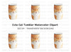 Cute Orange Tabby Cat Tumbler Clipart Bundle