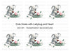 Cute Koala with Ladybug and Heart Clipart Bundle