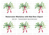 Mistletoe with Red Bow Clipart Bundle