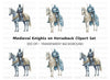 Knights on Horseback Clipart Bundle