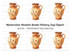 Vintage Ceramic Pitcher Clipart Bundle