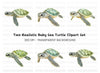Three Baby Sea Turtles Clipart Bundle