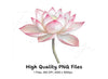 Elegant Pink Lotus Flower Clipart Bundle