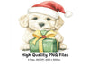 Cute Christmas Puppies with Gifts Clipart Bundle