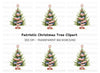 Patriotic Christmas Tree Clipart Bundle