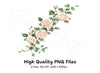 Delicate Rose Vine Corner Clipart Bundle