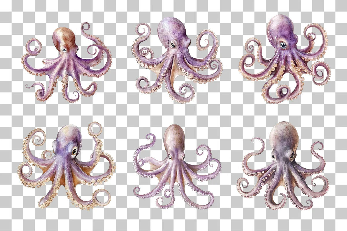 Vintage Octopus Sea Creature Clipart Bundle - CraftNest - Digital Crafting and Art