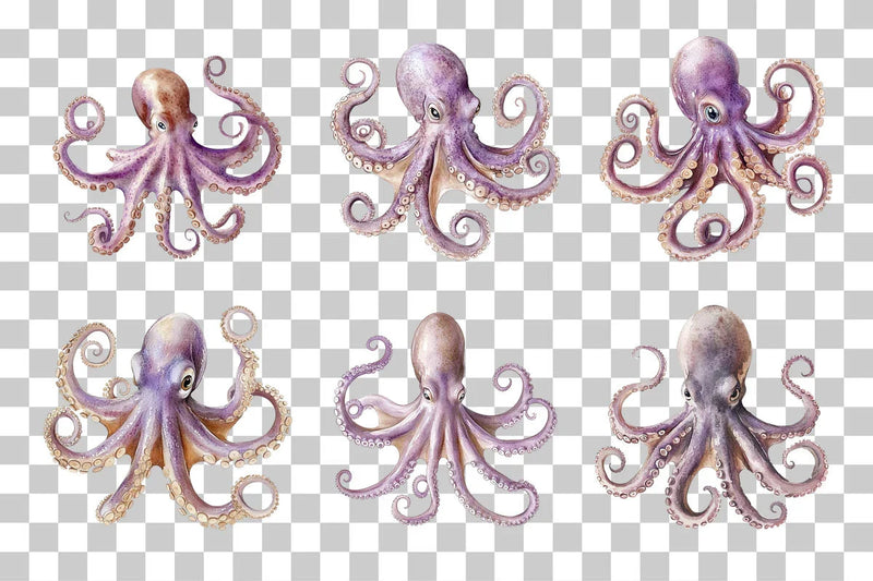 Vintage Octopus Sea Creature Clipart Bundle - CraftNest - Digital Crafting and Art