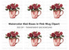 Red Roses in Pink Clipart Bundle