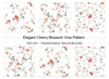 Seamless Cherry Blossom Vine Clipart Bundle