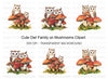 Cute Owls and Mushrooms Clipart Bundle
