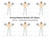 Strong Woman Weightlifting Clipart Bundle