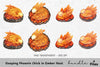 Sleeping Phoenix Chick in Ember Nest Clipart Bundle