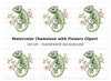 Chameleon on Branch with Pink Flowers Clipart Bundle