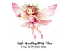 Cute Pink Fairy Clipart Bundle
