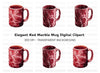 Red Marble Pattern Coffee Clipart Bundle