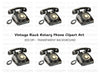 Classic Black Rotary Telephone Clipart Bundle