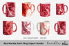 Red Marble Swirl Clipart Bundle