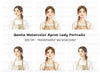 Young Woman in Apron Clipart Bundle