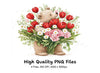 Cute Bear with Flower Bouquet Clipart Bundle