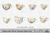 Floral Teacups Clipart Bundle