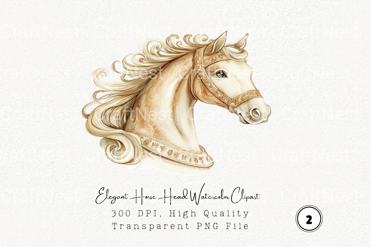 Elegant Horse Head Clipart Bundle