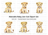Adorable Baby Lion Cub Clipart Bundle